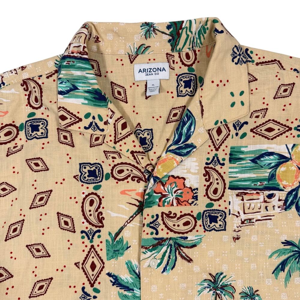 Arizona Jean Co Hawaiian Shirt Mens XL NWT Tropical Camp Collar Beach Vacation